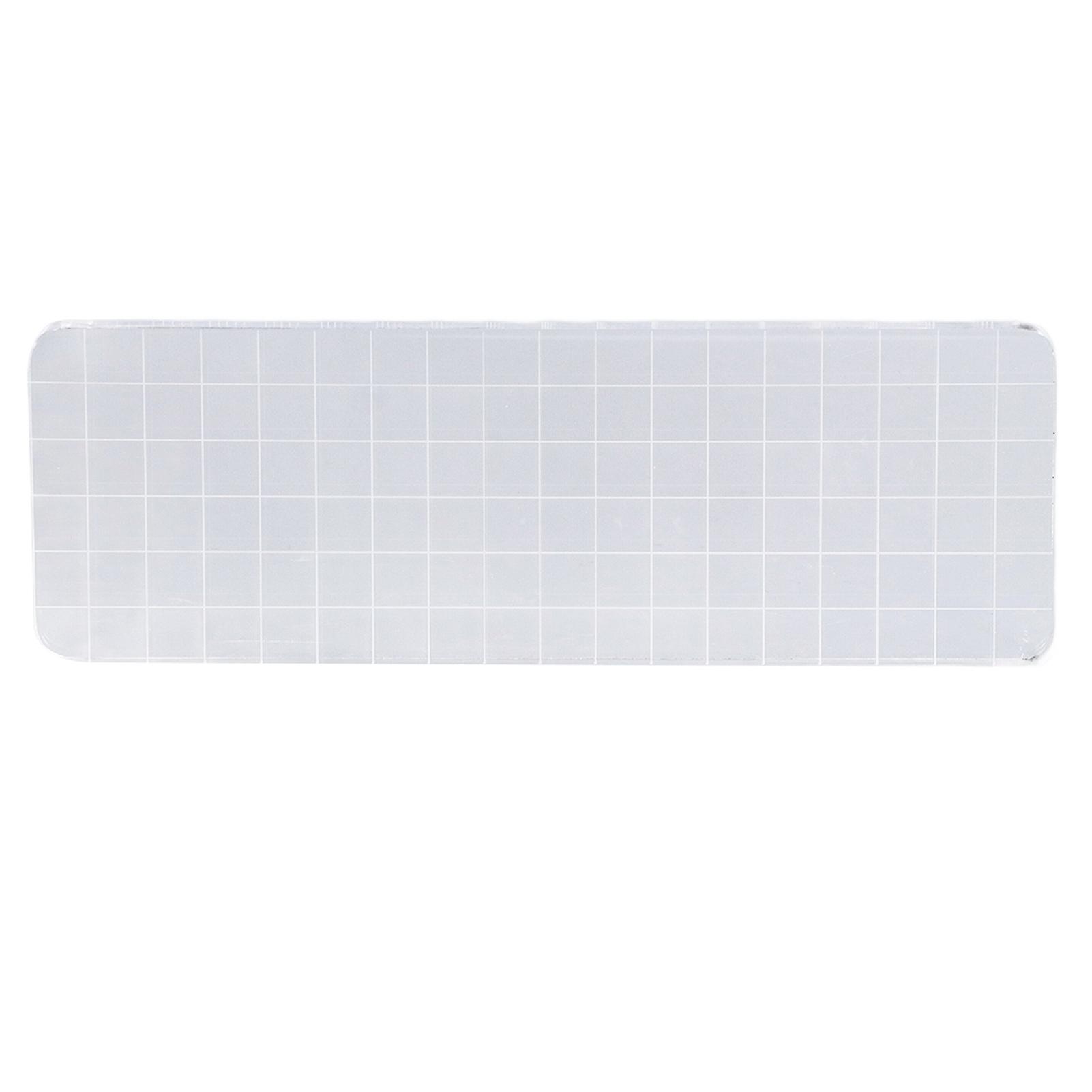 Acrylic Block 6 x 18 cm, Rounded Corners, Transparent, Reusable, Durable, Clear Stamps for Notebook, Calendar, Card