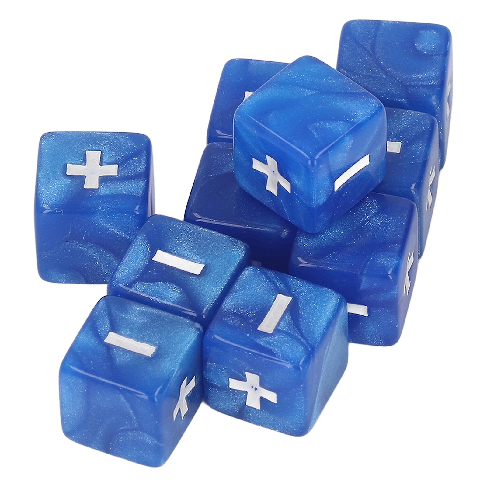 20pcs Plus Minus Sign Dice Set 16mm Math Operation Calculation Dices for Infant Teaching Blue Plus Sign Dices