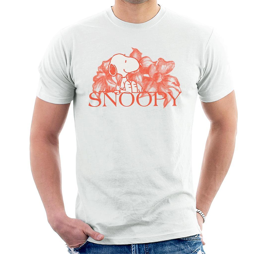 Peanuts Snoopy Flower Sketch Design Men's T-Shirt