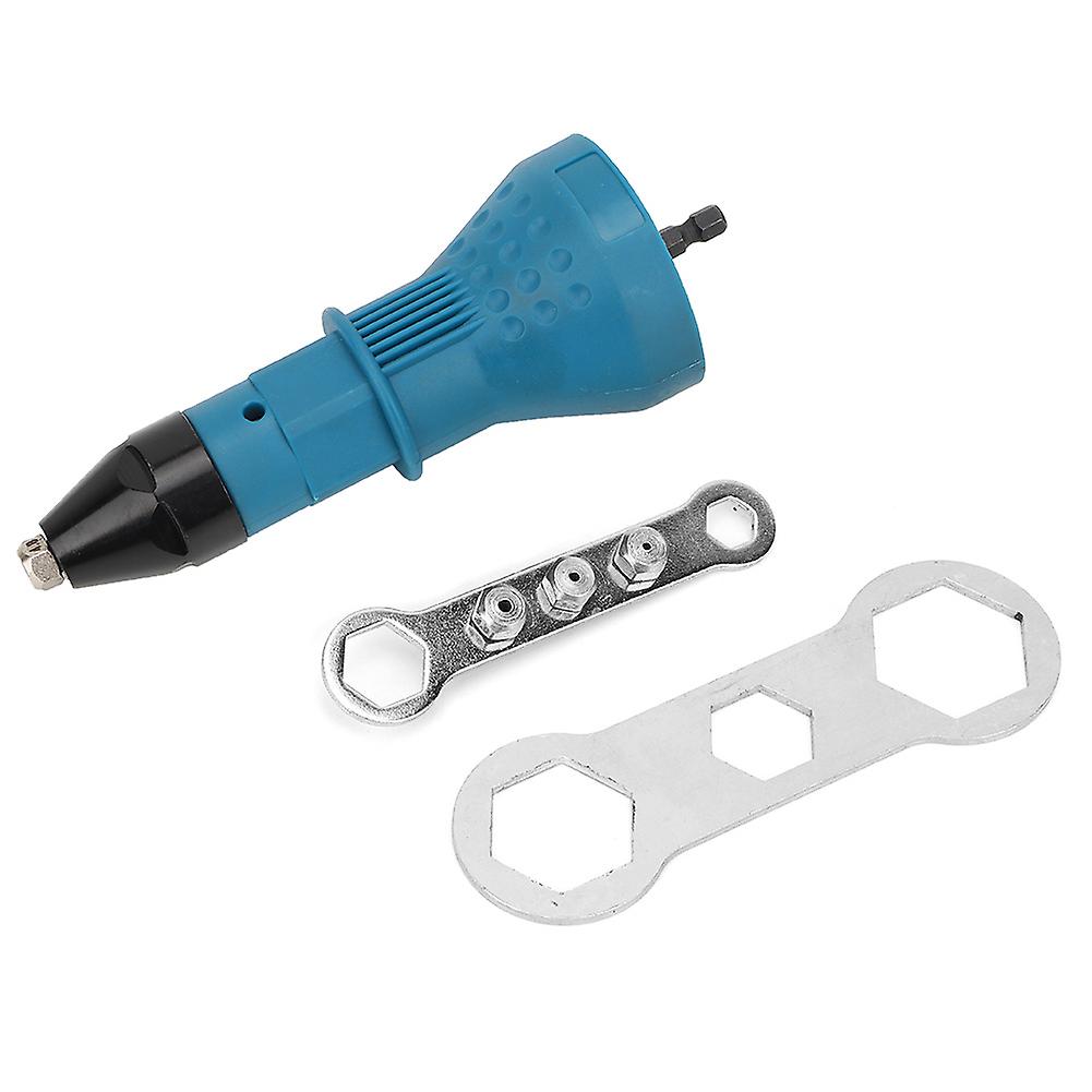 Rivet Drill Attachment Adapter Riveting Nut Gun Cordless Electric Carpenter Tool(Blue)