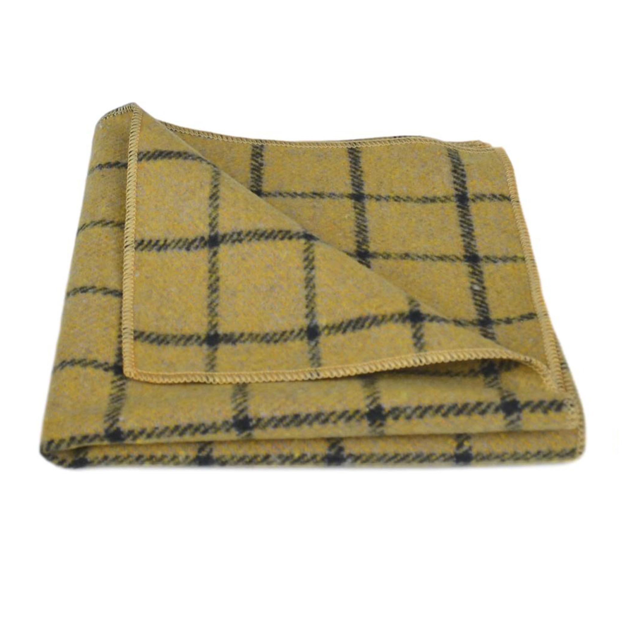 Honey Brown Birdseye Check Tie & Pocket Square Set