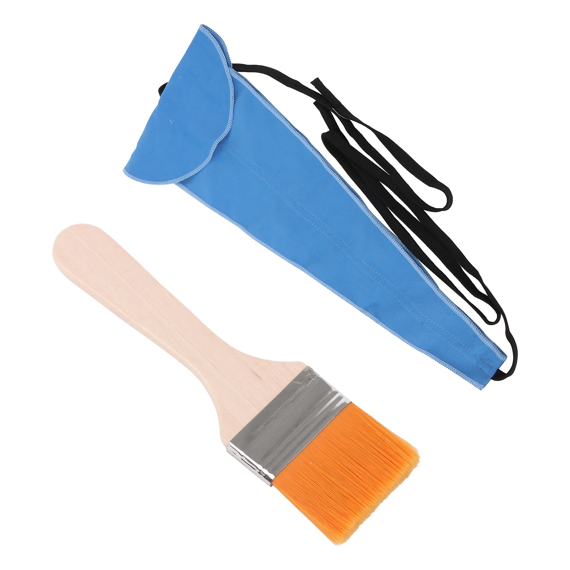 2 Pcs Sax Microfiber Cloth & 1.85Inch Flat Paint Brush w/ Thin Wood Handle