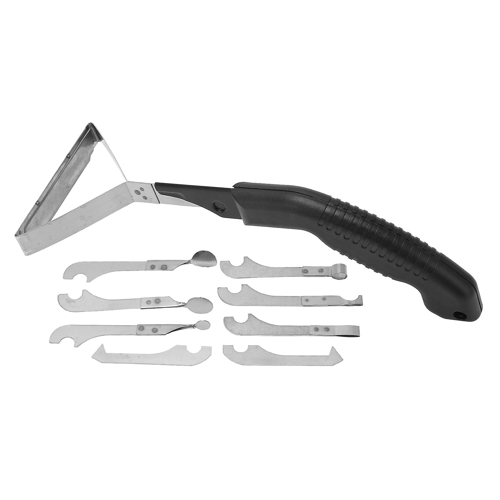 10PCS Grout Removal Tool Black Plastic Handle Metal Blade Set