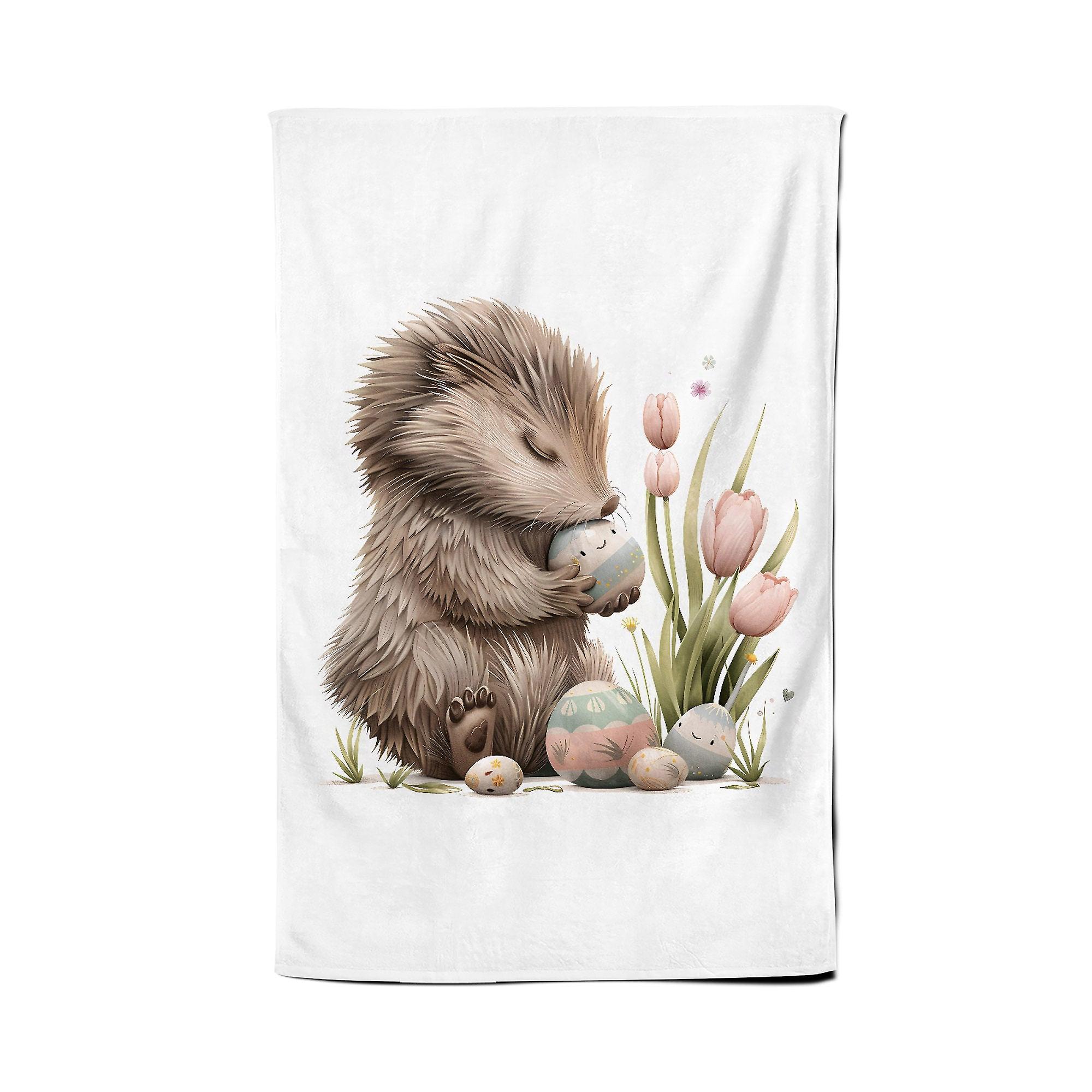 Easter Egg Porcupine Tea Towel
