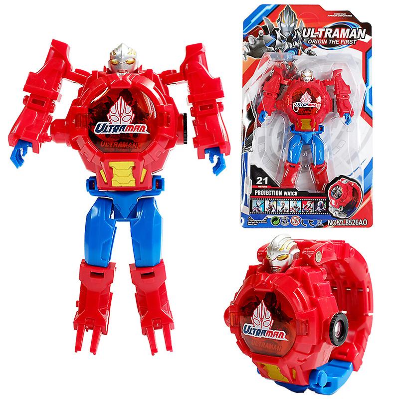 ファッションキッズ3Dプロジェクションウォッチロボット変形ウォッチおもちゃ電子漫画ウォッチ男の子女の子用