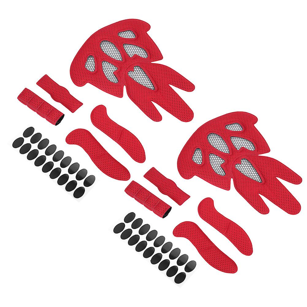 2 Sets Universal Sponge Helmet Liner with Insect-Proof Net for Bike