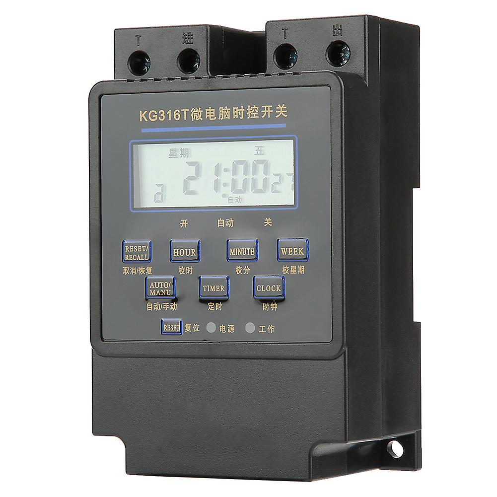 KG316T-A Interruptor de temporizador de microordenador LCD digital Interruptor de control de tiempo programable (24VDC)