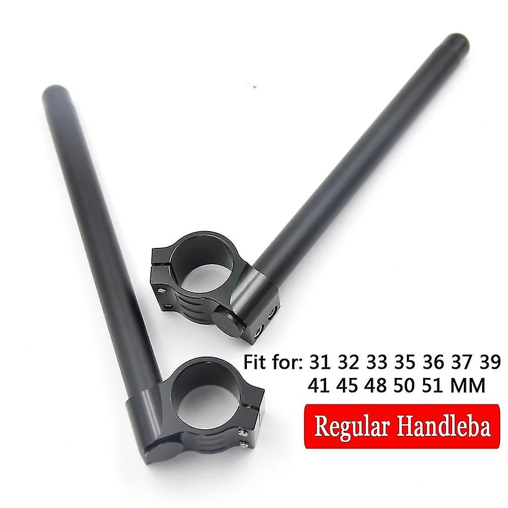 Silver Fork Tube Motorcycle Clip On 7/8" Cnc Handlebar Regular Riser For 33mm 35mm 37mm 39mm 41mm 43