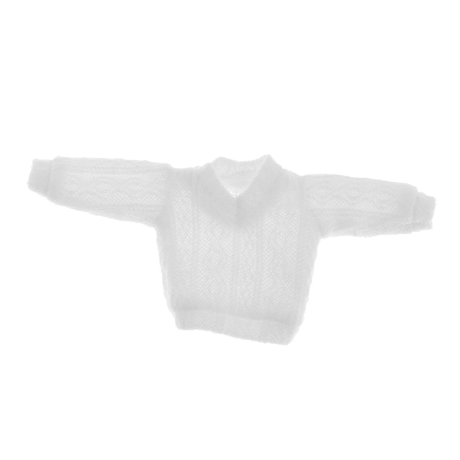 Maßstab 1/12 Action Figuren Pullover Handgemachte DIY Puppe Dress up 6" Puppe Outfits weiß