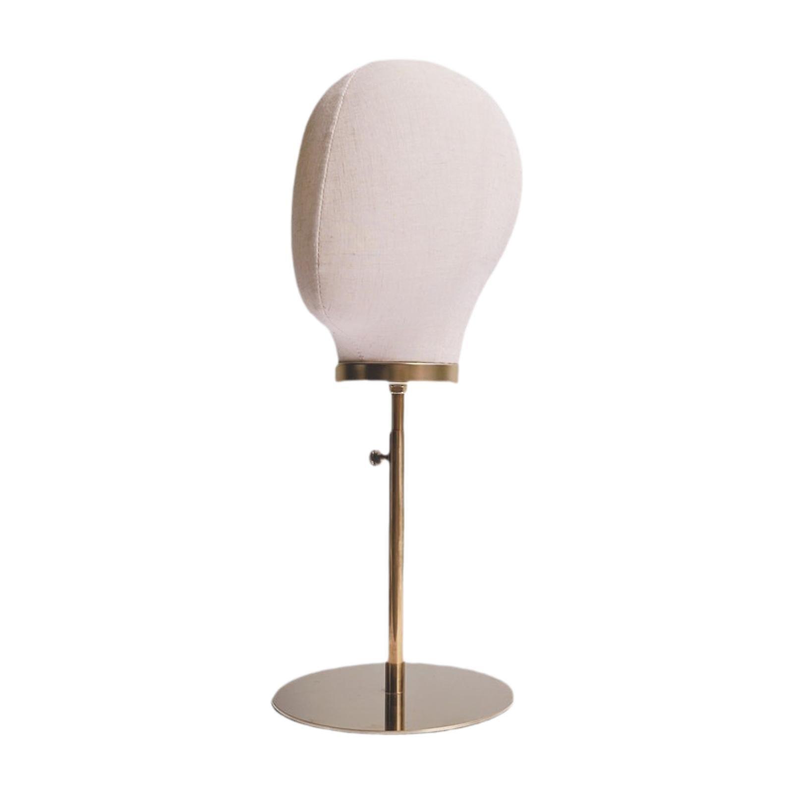 Wig Display Holder Mannequin Head Model for Styling Drying Personal Use Home beige linen