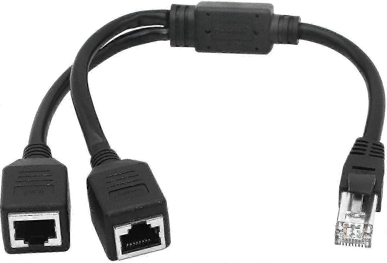 Ethernet-nätverkssplitter, 1 hane till 2 hona Y-adapterkabel, Ethernet-förlängningskontakt