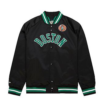 Boston Celtics Mitchell & Ness Black Satin Lightweight Full...