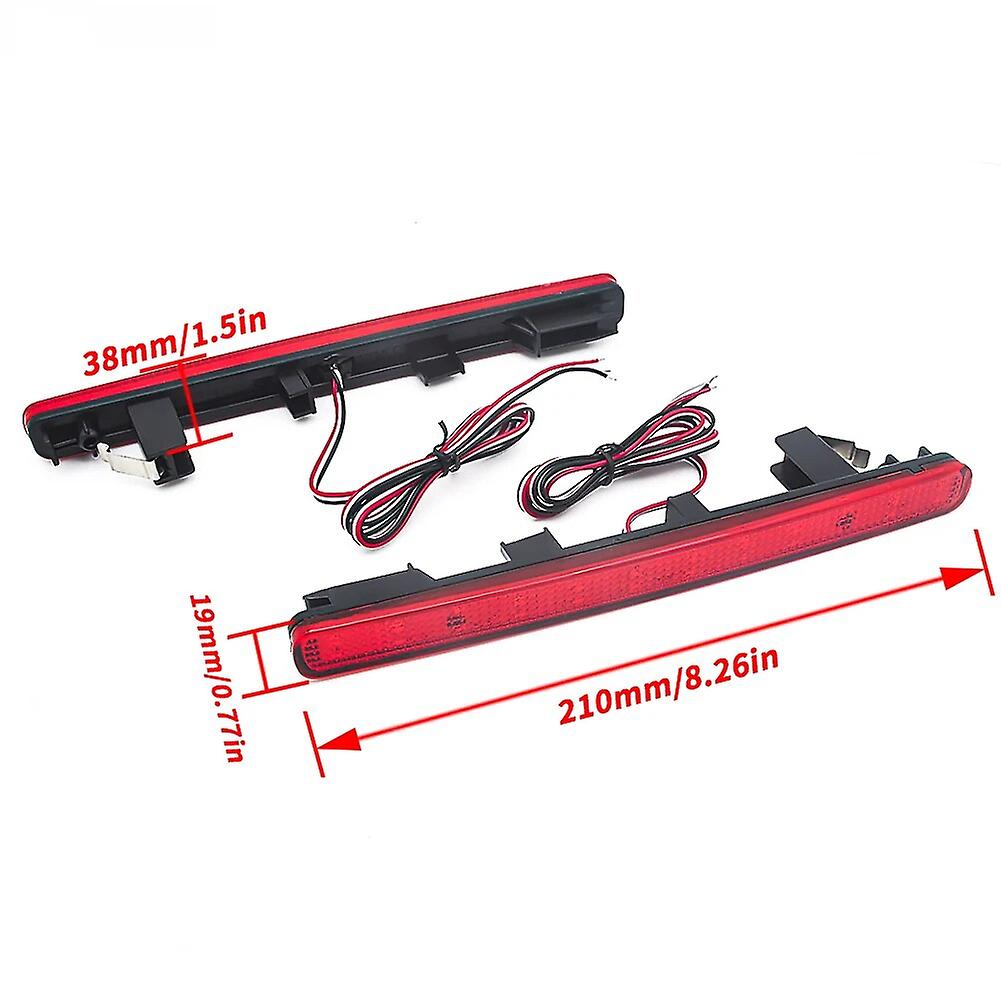 Red Led Bumper Reflector Lights For 09-14 Acura Tsx (for Euro Accord) Function As Tail,brake & Rear Fog Lamps Turn Lights