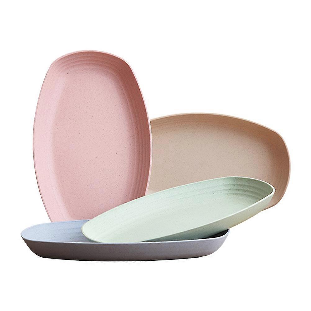 Rectangular Fish Platter Wheat Straw Shatter-resistant Dinner Plate Food Platter for Home Restaurant