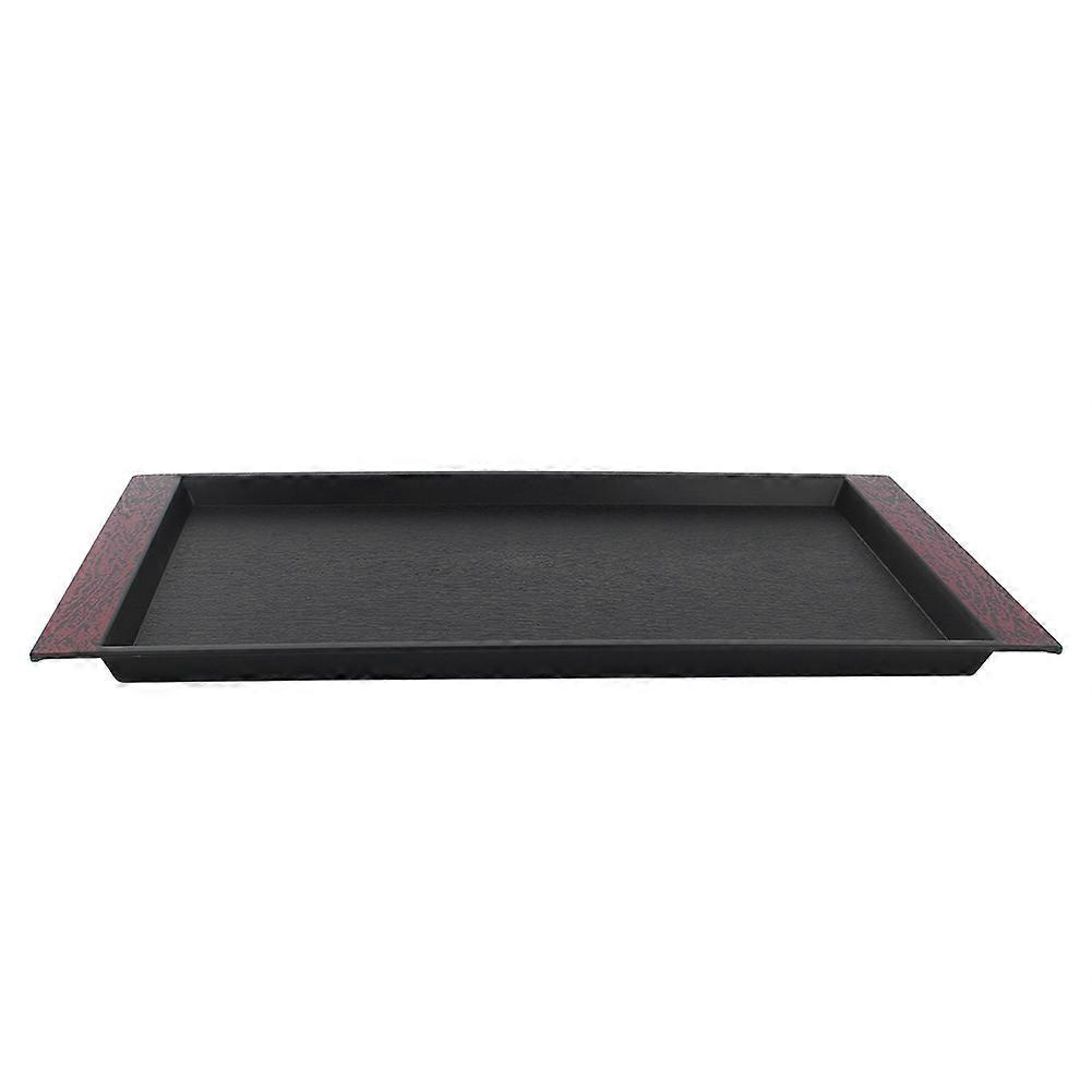 Black Rectangular Plastic Tray Tea Food Serving Tray for Restaurant Home Hotel (V18)