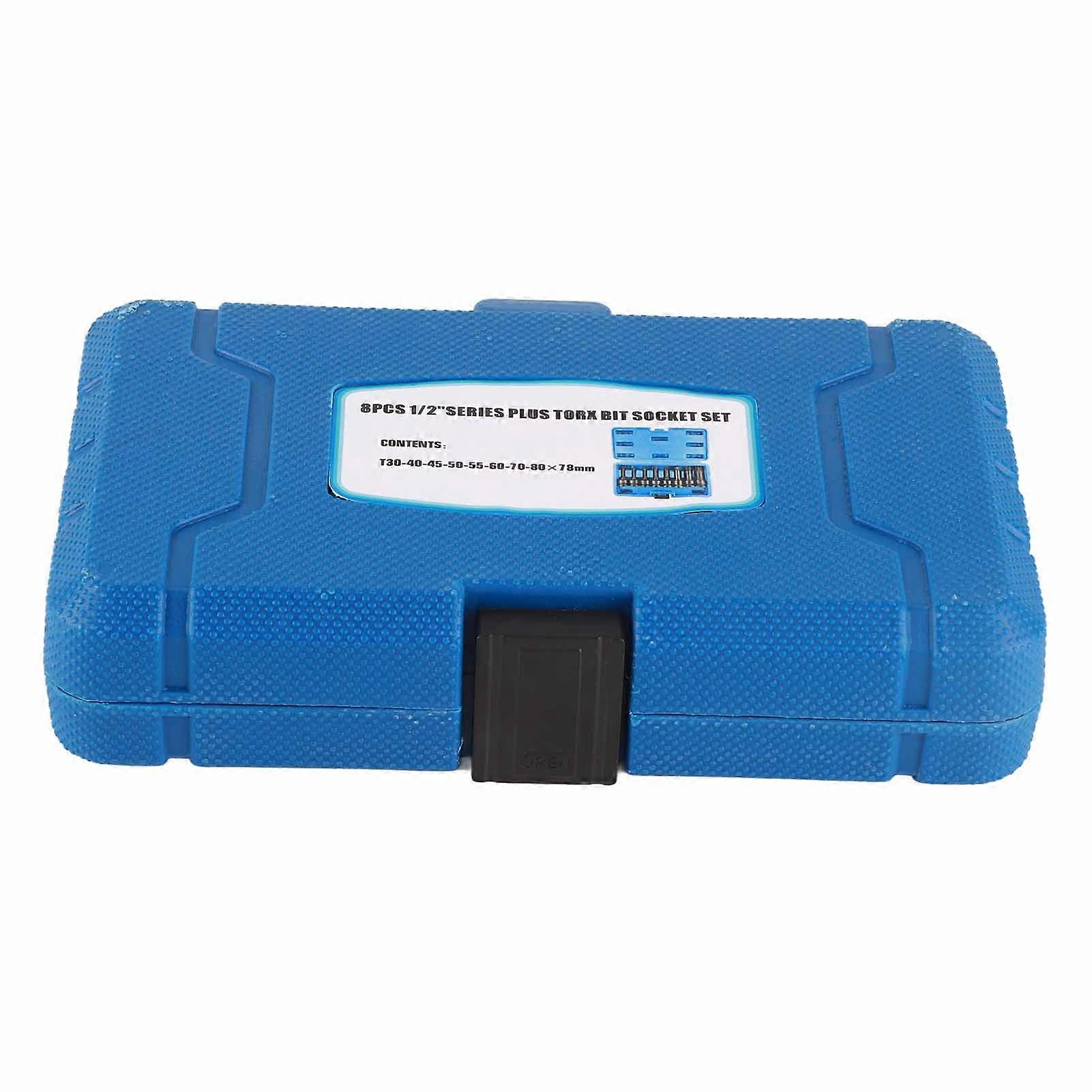 8Pcs 1/2" Inch Drive Torx Star Socket Bit Set T30T80 E2U296
