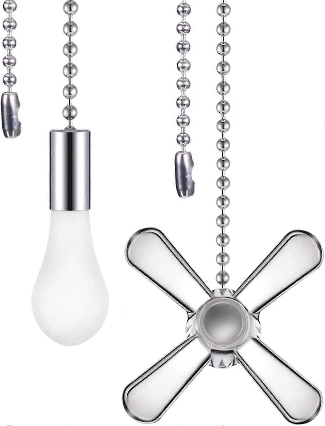 2Pcs/Set Ceiling Fan Pulls Lamp Metal Fan Chain Extender