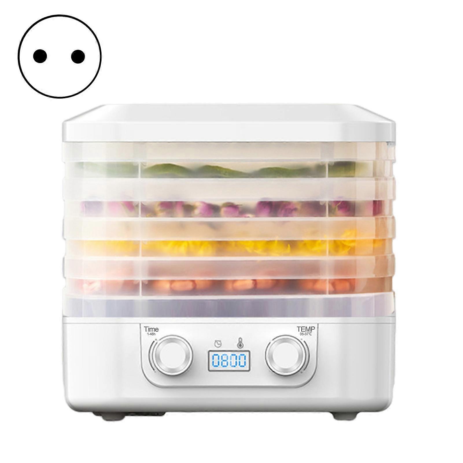 Food Dehydrator with Adjustable Timer Temperature Control Large Capacity 5 Layers Compact EU Plug Electric Food Preserver Machine