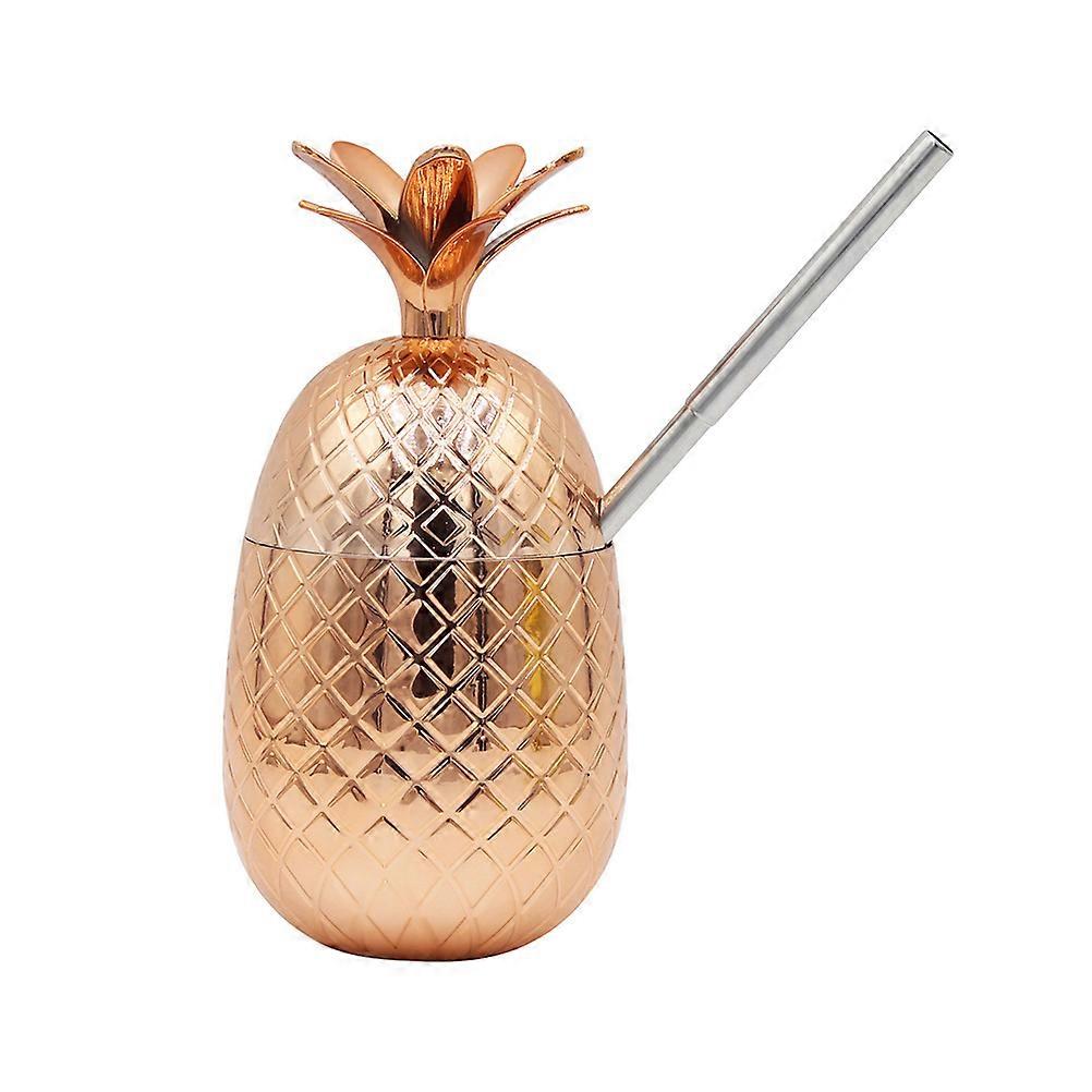 Pineapple Cocktail Cup Plastic Drinking Cup Party Decorative Cup with Straw 450ml