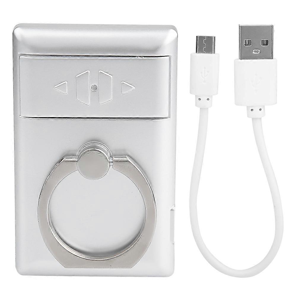 Multi-functional USB Charging Windproof Cigarette Lighter Phones Support Ring(Silver)