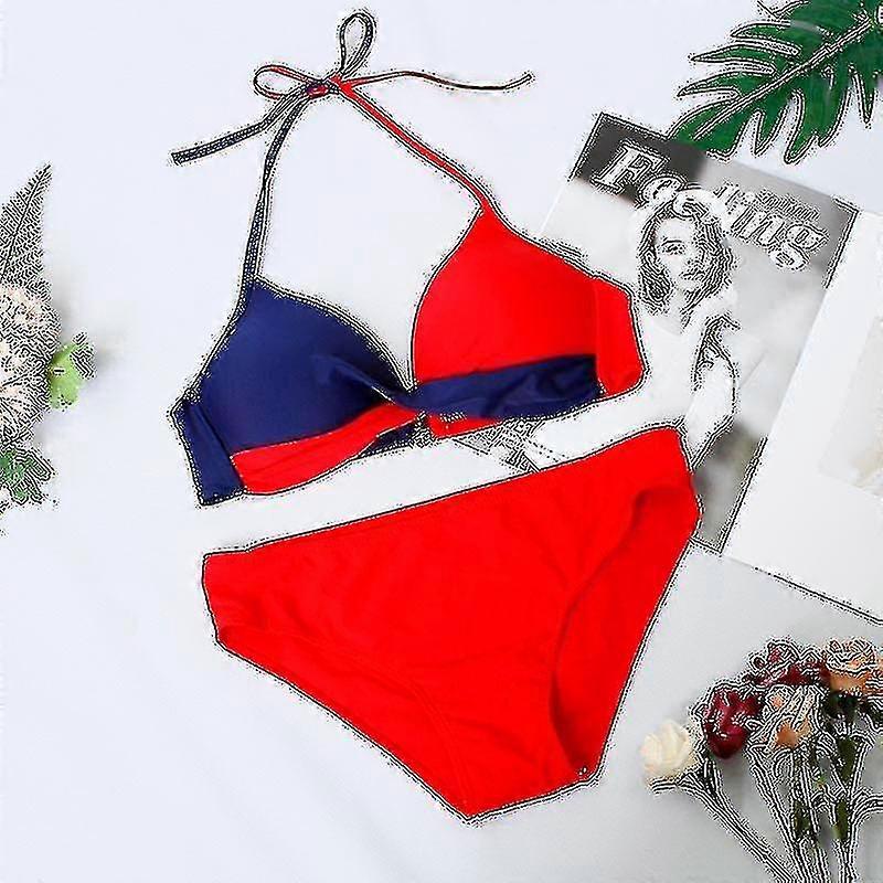 Women's Zip Up Color Block Active Two Pieces Bikini Sets