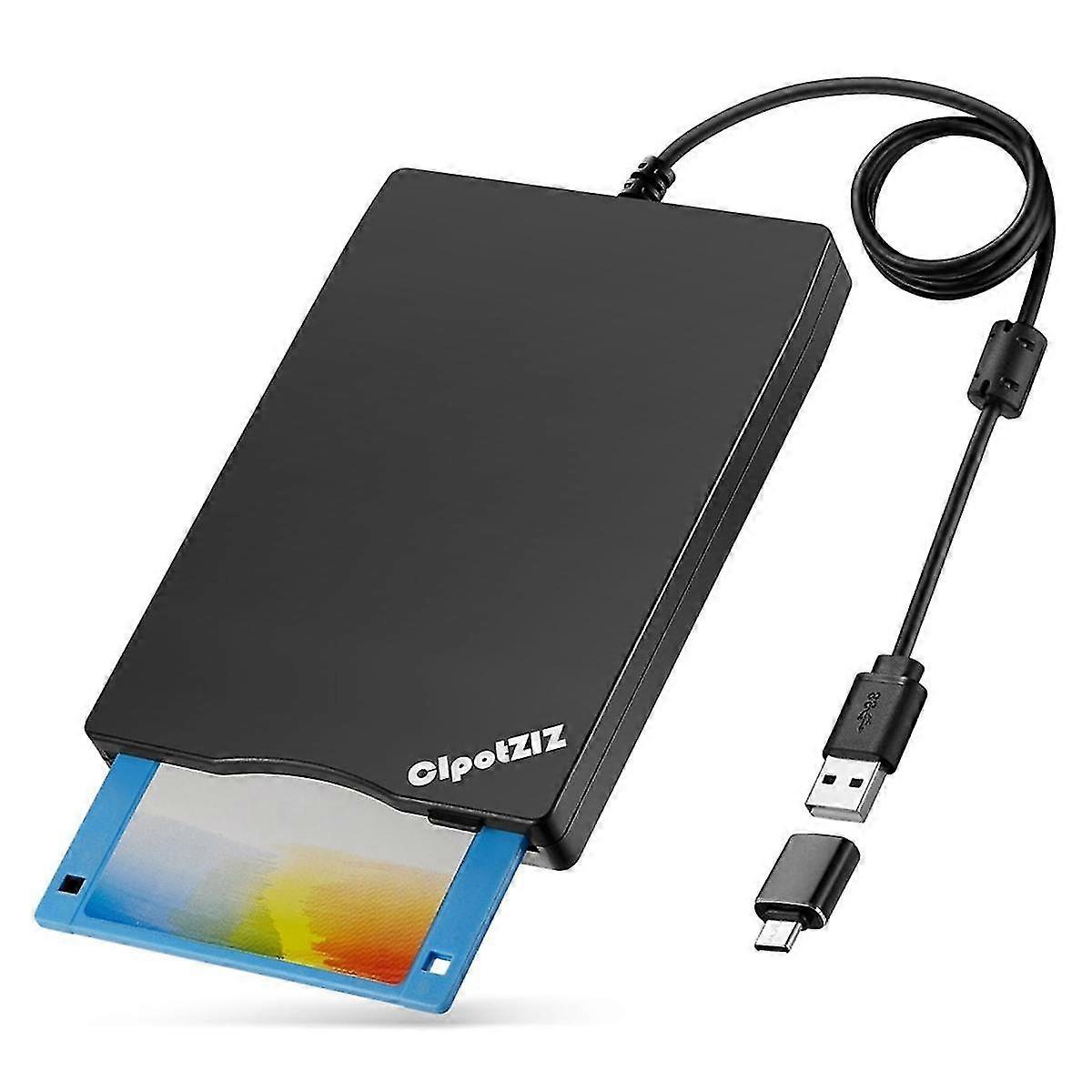 Floppy Disk Reader 3.5 Inch External USB Type A&C Floppy Disk Drive Floppy Disc Reader for Laptop f