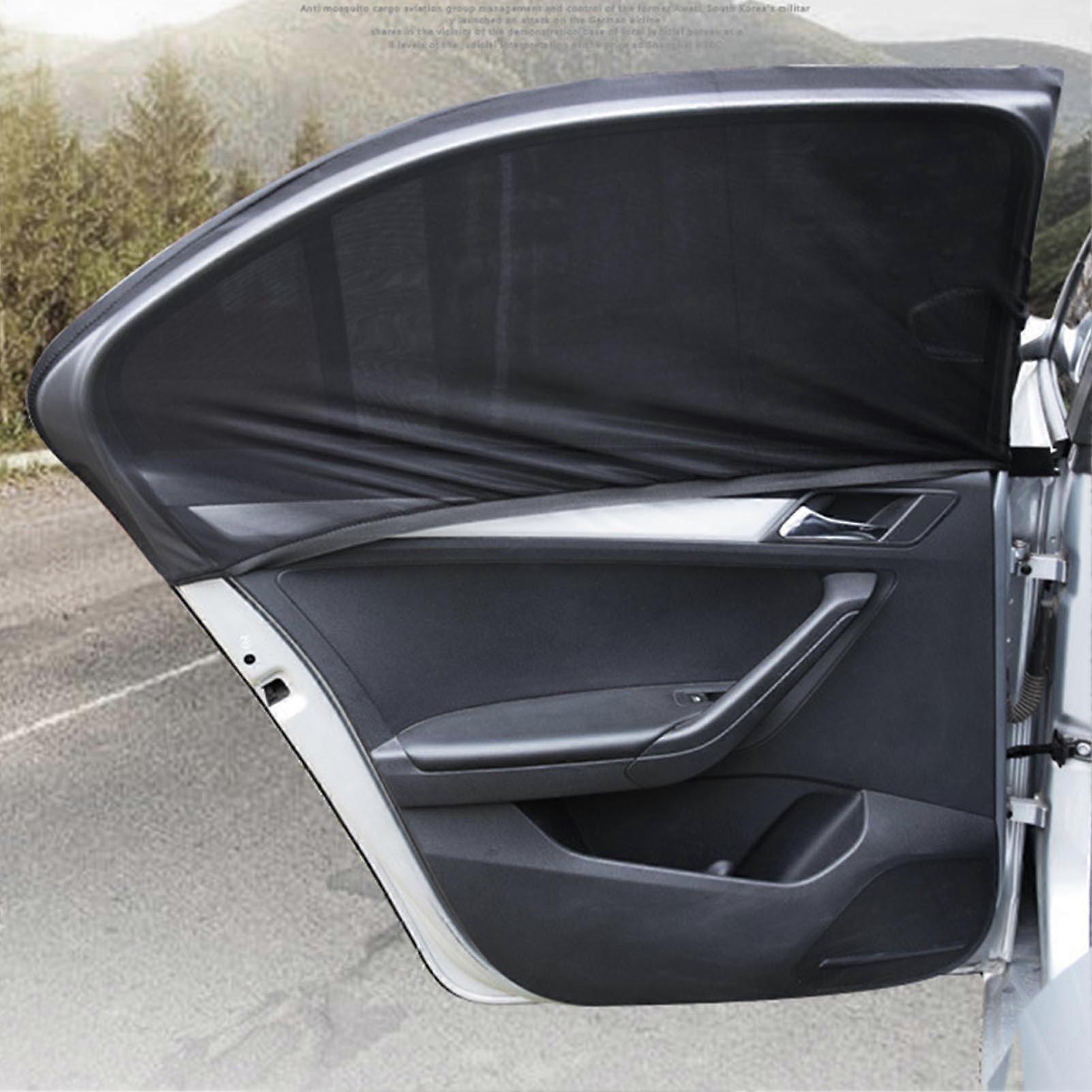 A pair of Car Sunshade Net Curtain Mosquito Net Black Mesh Side Window Sun Protection Cover