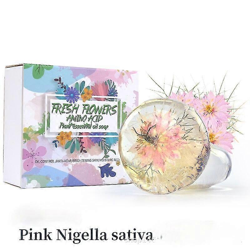 soap handmade amino transparent face bath creative real flower