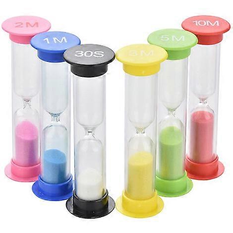 Minuterie de sable 6 pices sablier color 10 minutes/5 minutes/3 minutes/2 minutes/1 minute/30 sec bo?te de rangement de minuterie d'horloge de sable p