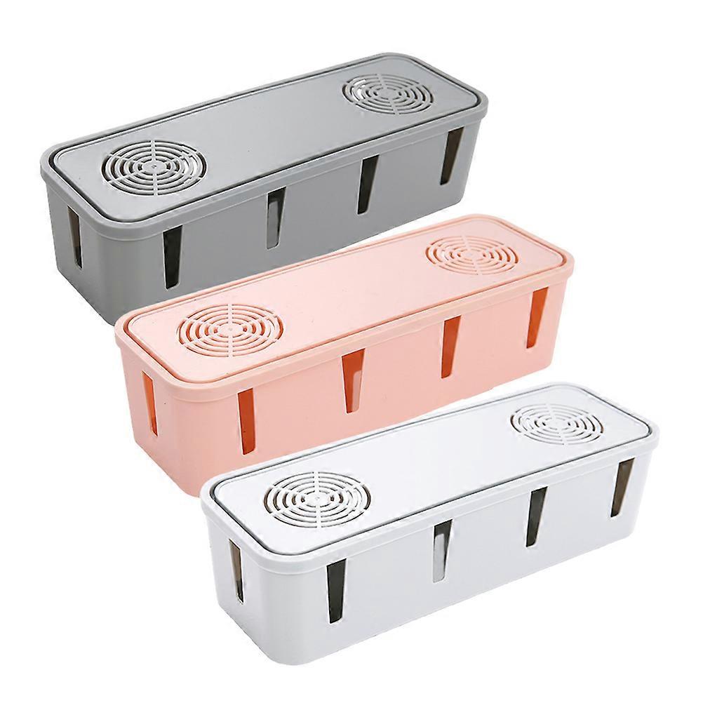 3pcs Cable Management Box Cord Organizer Box Desk Computer Cord Management Box