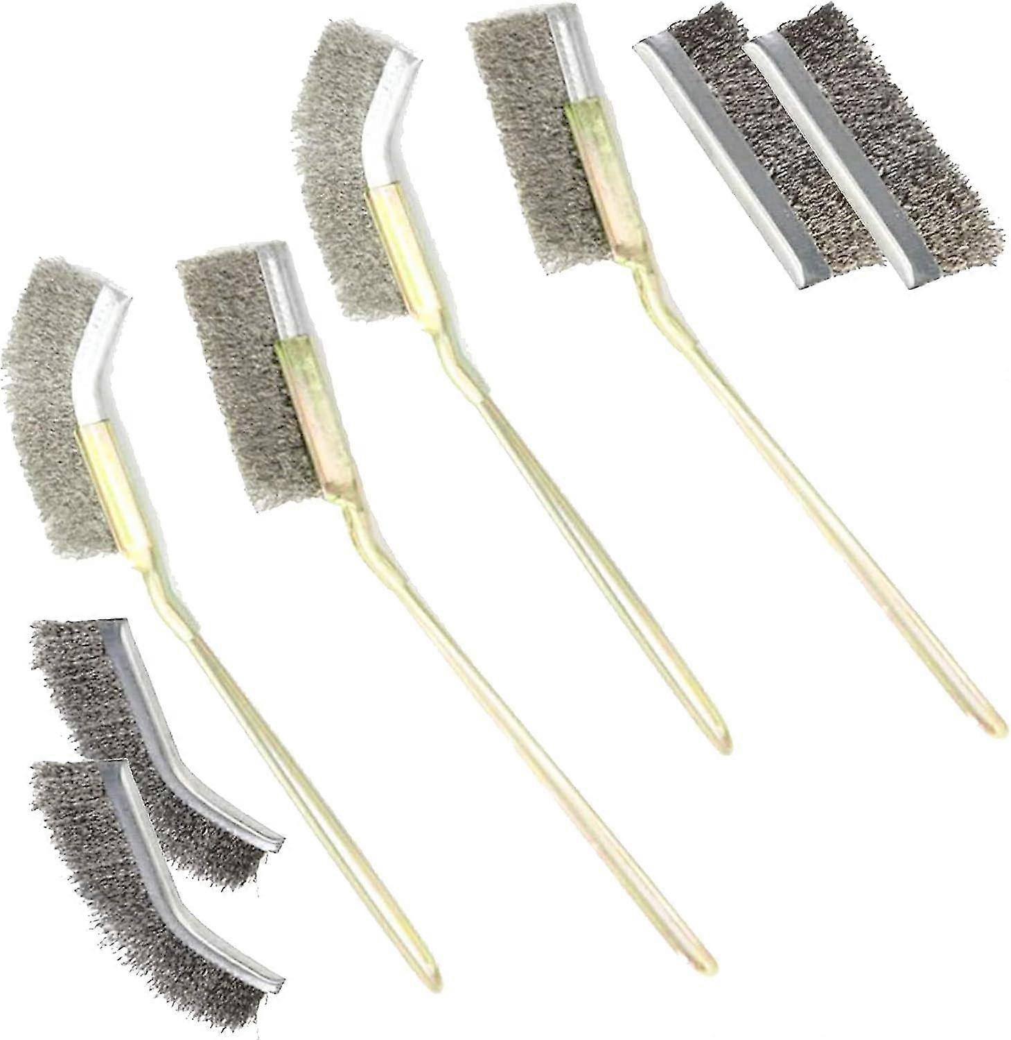 Mini Brosses Mtalliques, 8pcs Acier Inoxydable Brosses Mtalliques Set Poigne Courbe Droite Netto