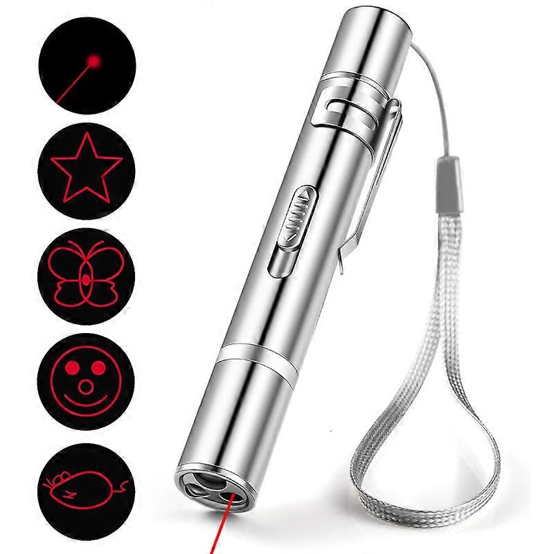 5 in 1 Multi-Function Handheld USB Cat Laser Pointer with Lanyard