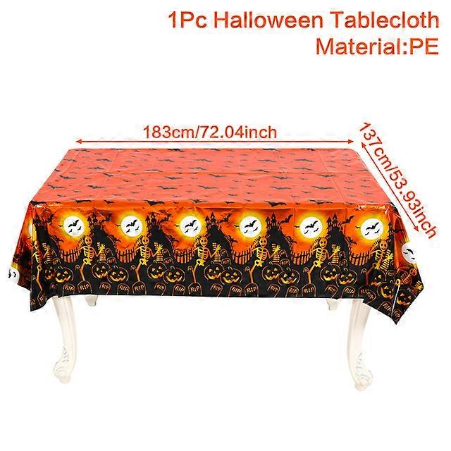 Halloween Disposable Tablecloths Pumpkin Ghost Bat Castle Table Cover Halloween Party Foil Tablecloth Halloween Decoration 2024