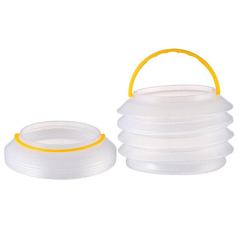 2pcs 2l Folding Water Bucket Travelling Foldable Bucket Transparent Washbasin