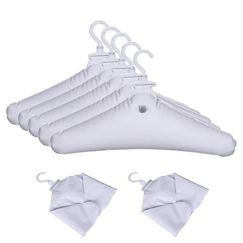 5Pcspack Inflatable Clothes Hanger Foldable Creative Hanger No Trace Rotatable Clothing Storage Holder