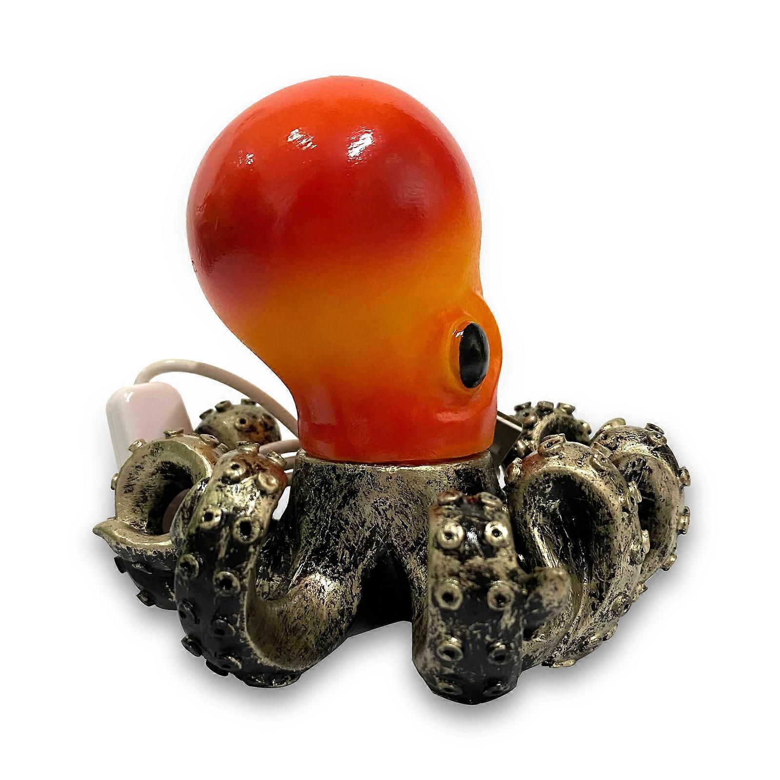 Creative Octopus Light with Manual Switch Glowing Resin Ornament for Home Living Room Bedroom