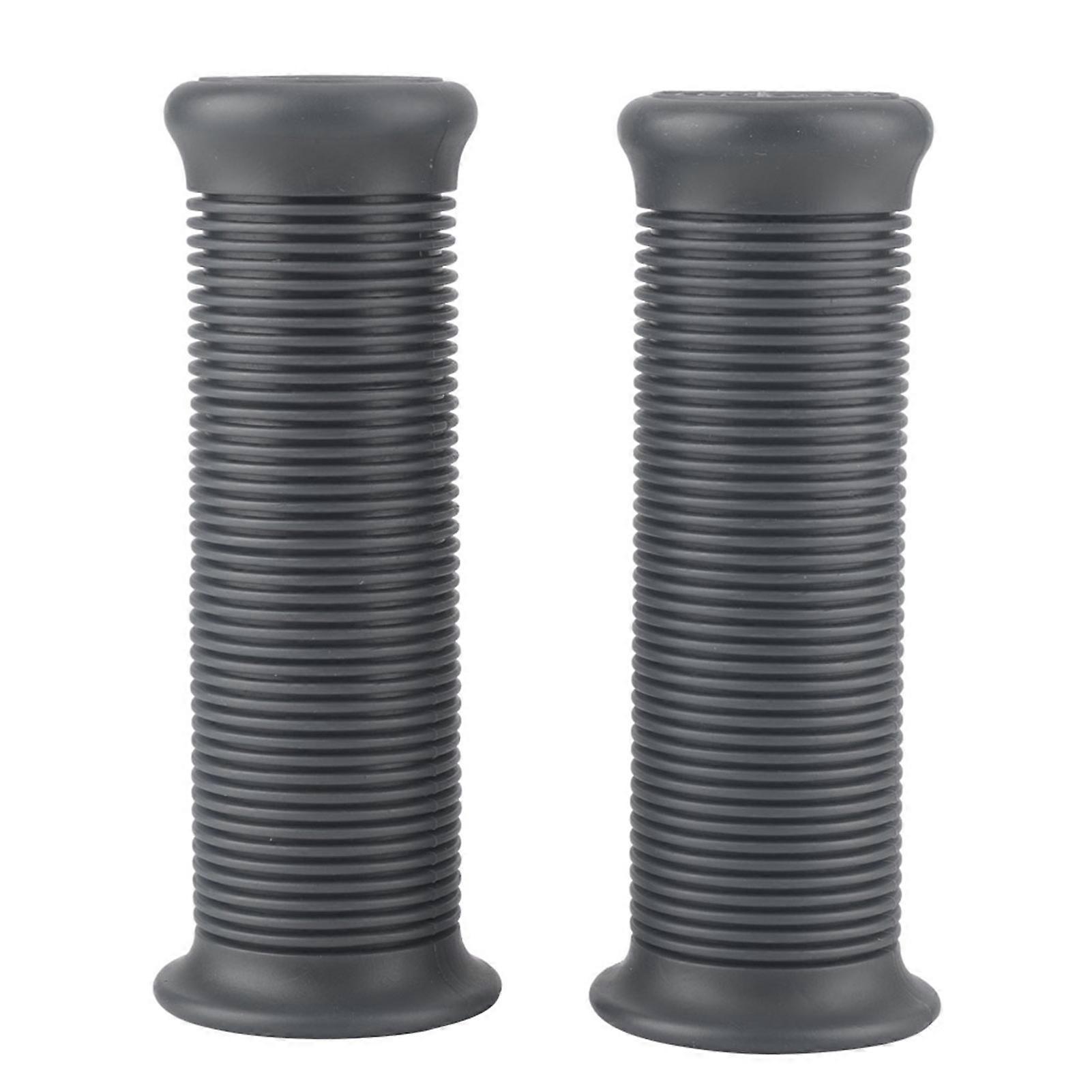 Paire de 1 pouce 25 mm / 1,1 pouce 28 mm moto universelle vintage TPU poignée poignée de guidon gris foncé