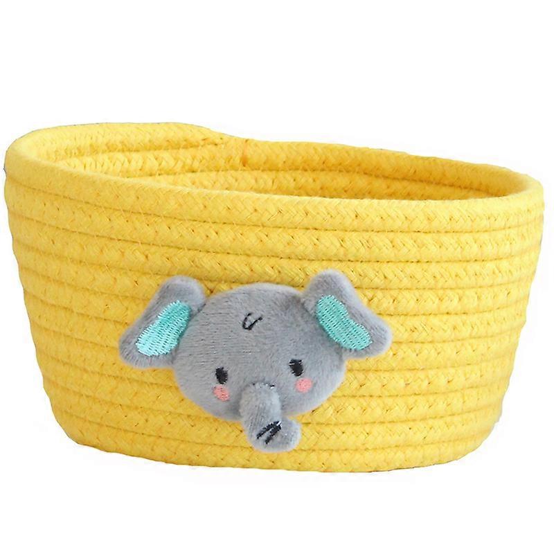 Cartoon Animals Woven Storage Basket Toys Desktop Organizer Sundries Storage Box For Home Office New