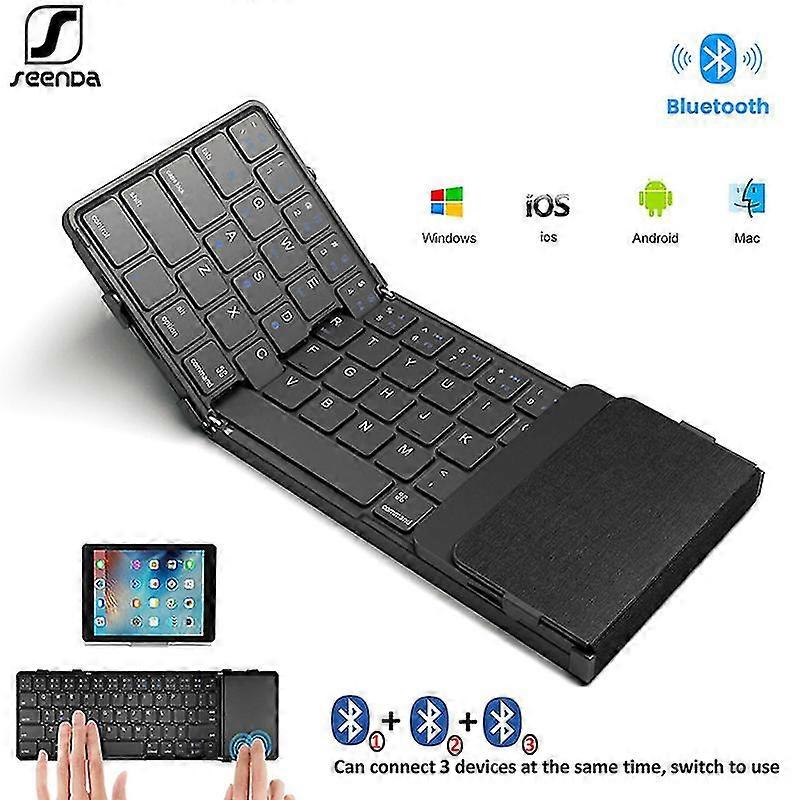 Seenda Tri-folding Wireless With Toucad Recharable Mini Foldable For Ph Pc Table