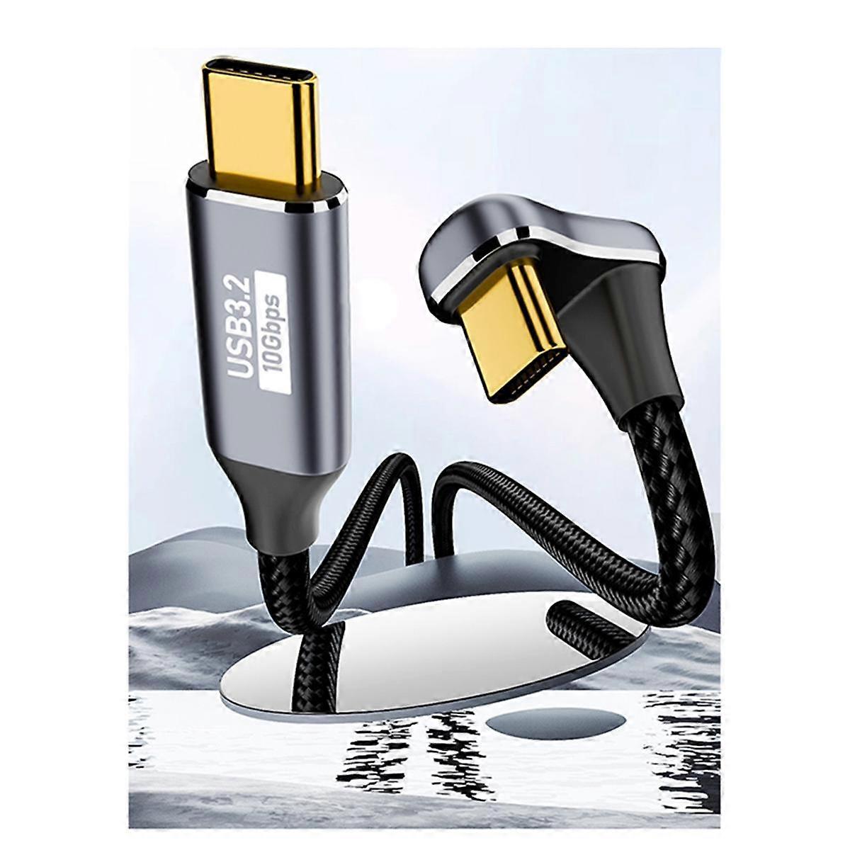 PD 100W USB C to Type C Elbow OTG Data Cord Cable USB 3.2 Gen 2 10Gbps Data Sync 5A Power Delivery