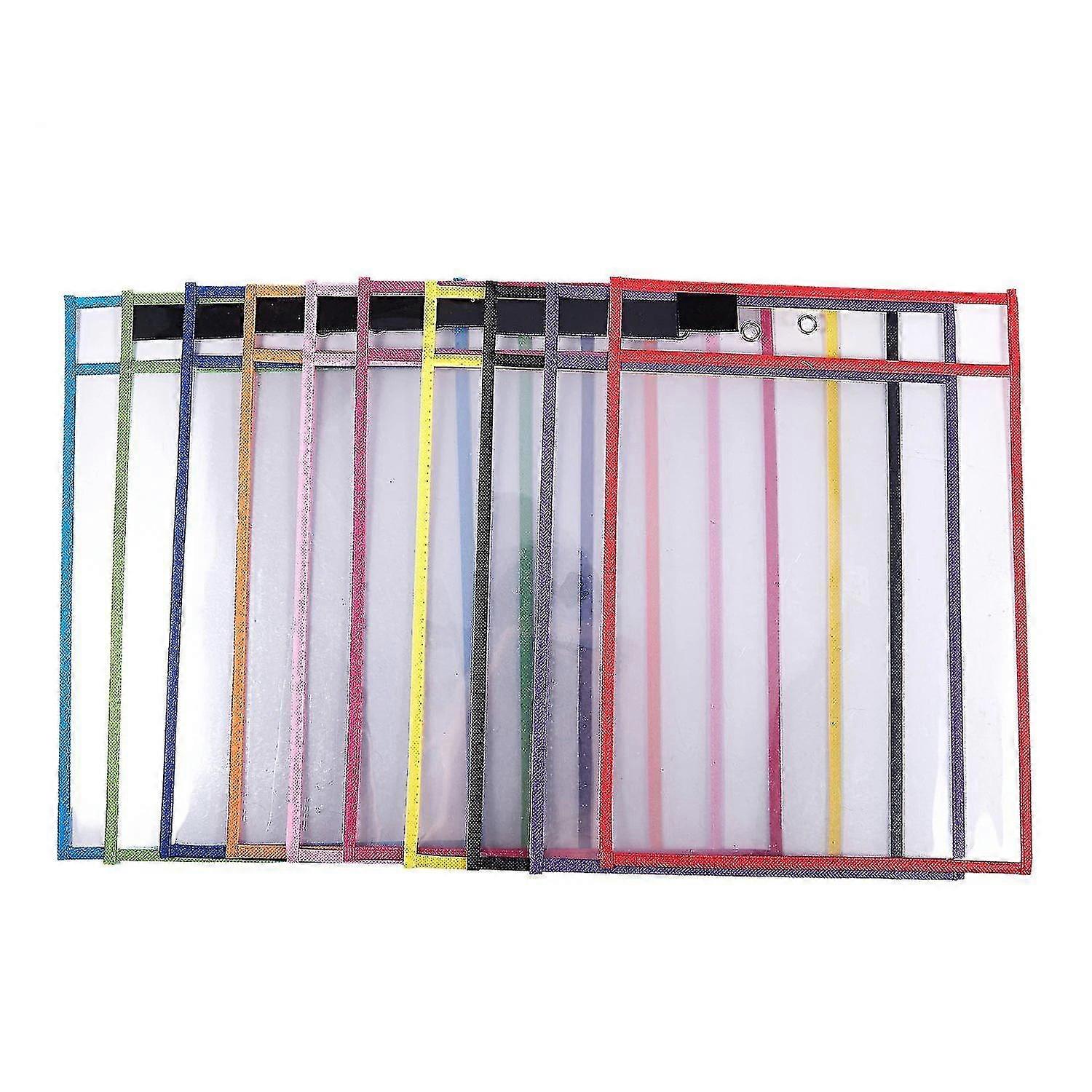 Multicolored- Pockets Reusable, Dry Erase Sheets