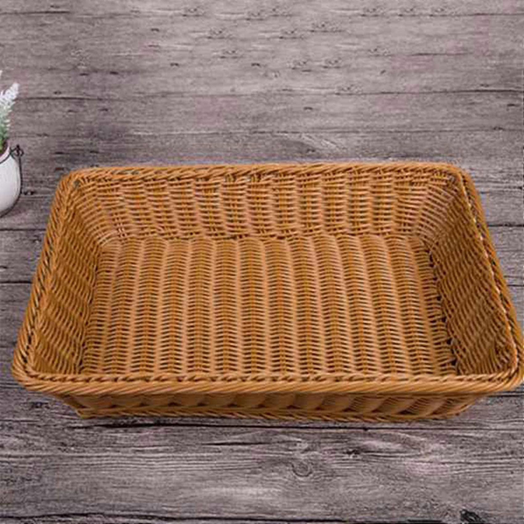 2 Pcs Rectangular Basket For Table Or Counter Display For Bread