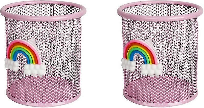 Rainbow Pencil Pot Set with Metallic Pen Holders