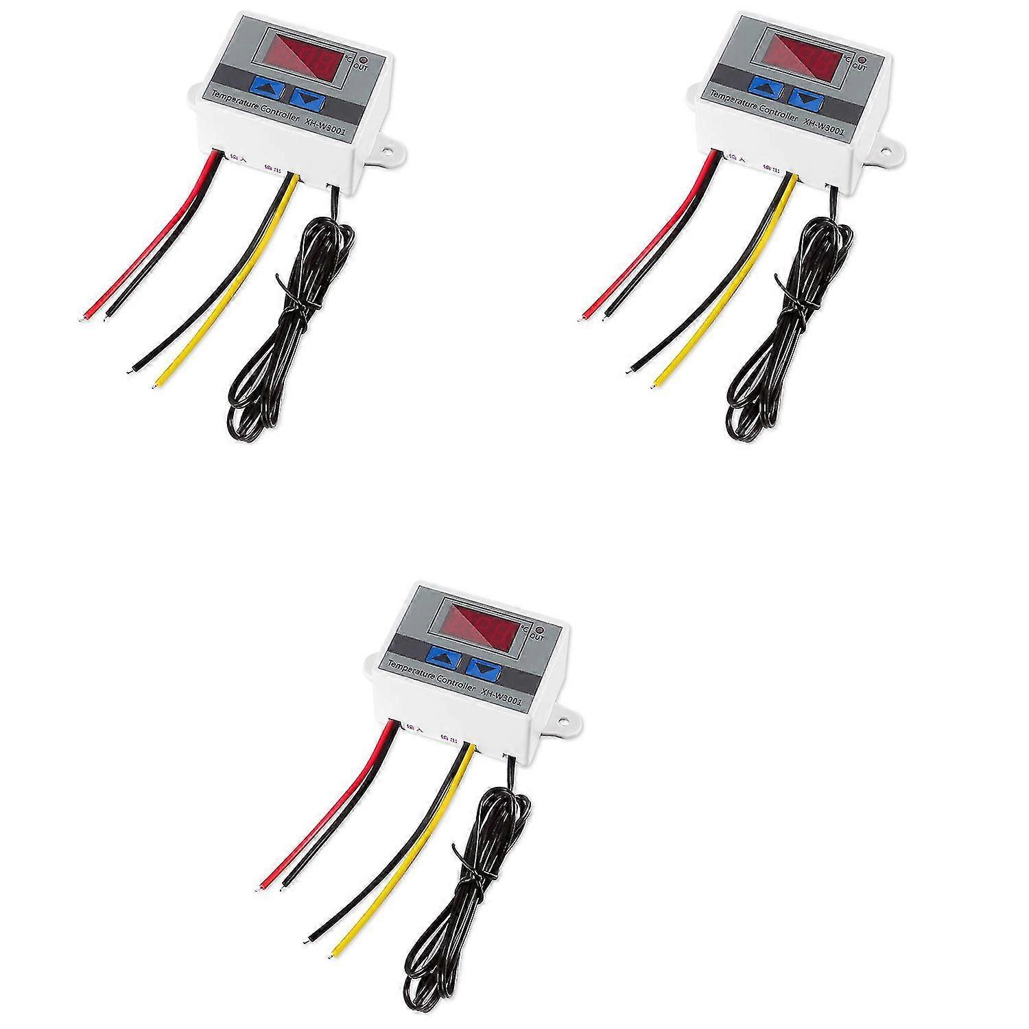 3pcs Ac110v-220v 10a Digital Led Temperature Controller Thermostat Control Switch Probe Xh-w3001