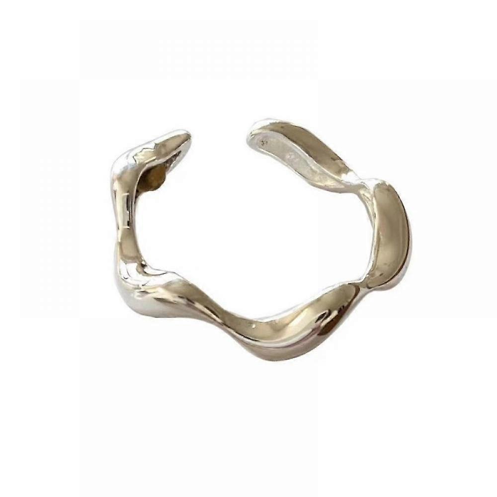 Wave Pattern Open Ring, S925 Sterling Silver Index Finger Ring, Personalized Open Ring