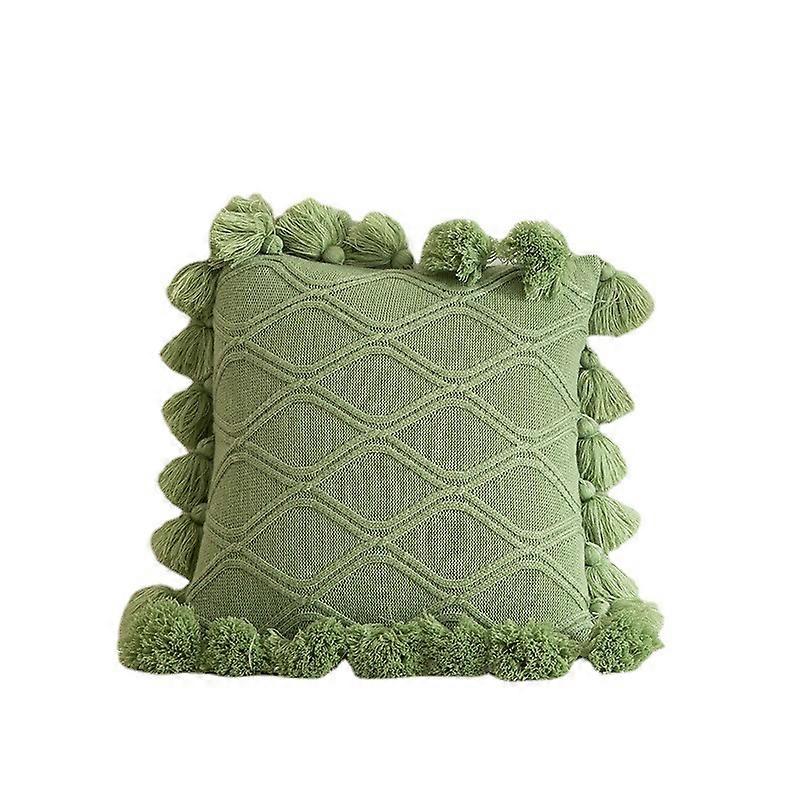 Ripple fringed knitted throw pillow   45*45cm