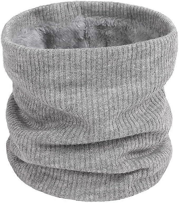 Knitted Neck Warmer, Unisex Thermal Knitted Fleece Lined Gaiter Scarf for Running Skiing