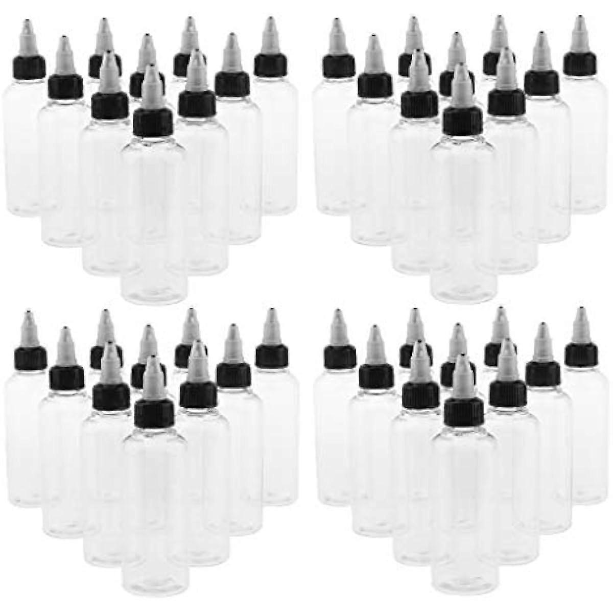40Pcs Nozzle Design Plastic Bottles With Twist Top Caps For Liquid 100ml