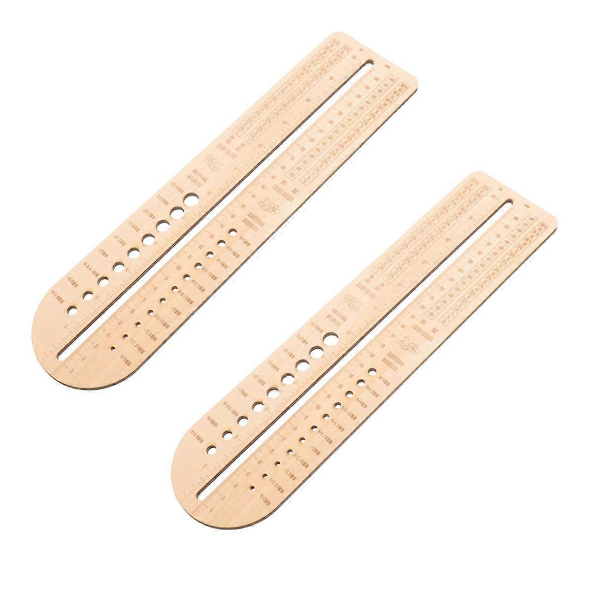Knitting Measuring Ruler Knitting Needle Gauge Crochet Ruler Wooden Crochet Ruler DIY Knitting Wood