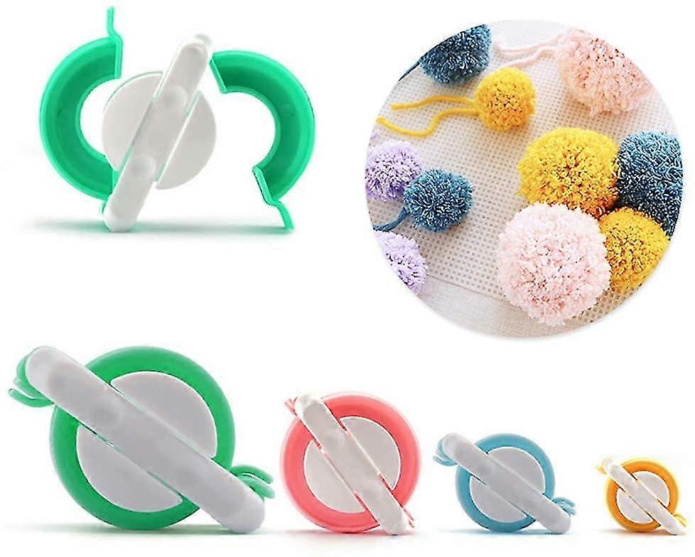 4 Adet Örgü Yün Topu Örgü El Sanatları Takım Seti, Pompom Maker, Örgü Aletleri